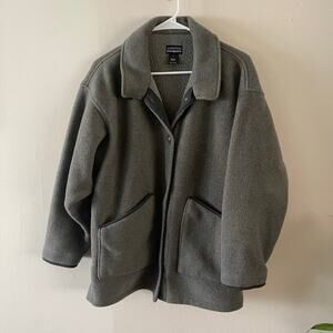 Patagonia 90s Vintage Fleece Barn Coat Mens Small Green Outdoor Gorpcore USA